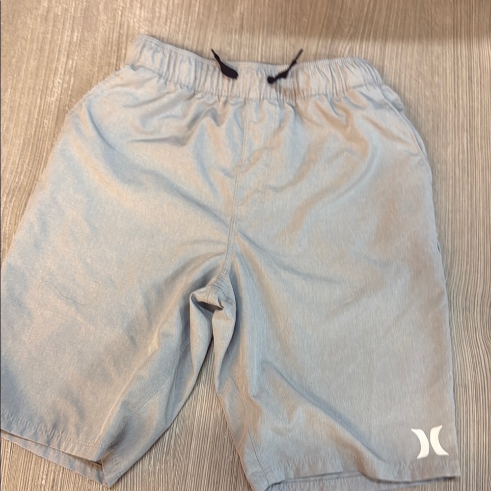 Hurley Gray Athletic Shorts with Elastic Waistband kids large 12-13 years
